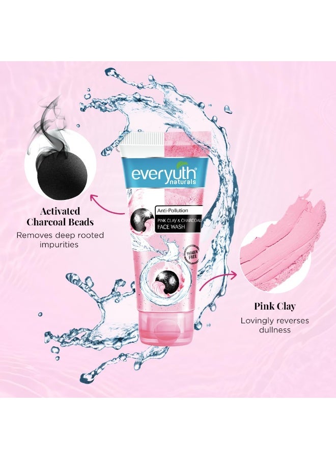 إيفريوث غسول الوجه بالطين الوردي والفحم الطبيعي المضاد للتلوث 150غم - Image 4