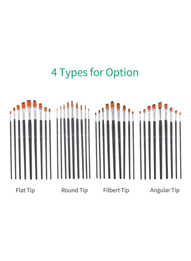 NIBEMINENT 9-Piece Artist Professional Paint Brushes Black/Silver - Image 5
