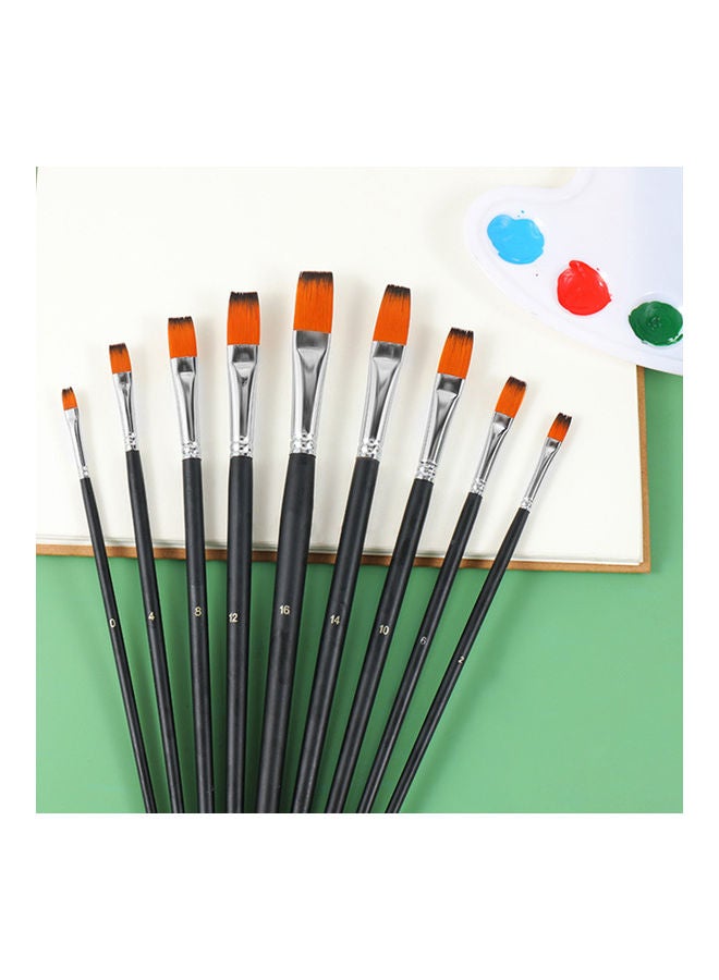 NIBEMINENT 9-Piece Artist Professional Paint Brushes Black/Silver - Image 4