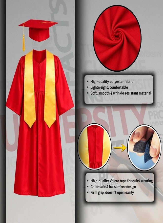 Sarvda Graduation Gown with Cap and Sash for kids Convocation Dress for Boys and Girls, School Ceremony, Fancy Dress - Image 5