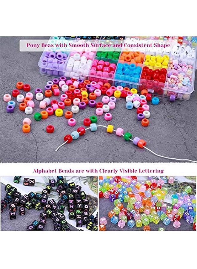 FYLX Friendship Bracelet Craft Kit  DIY Jewelry Making Set with Beads Charms Elastic String and Letters for Bracelets - Image 5
