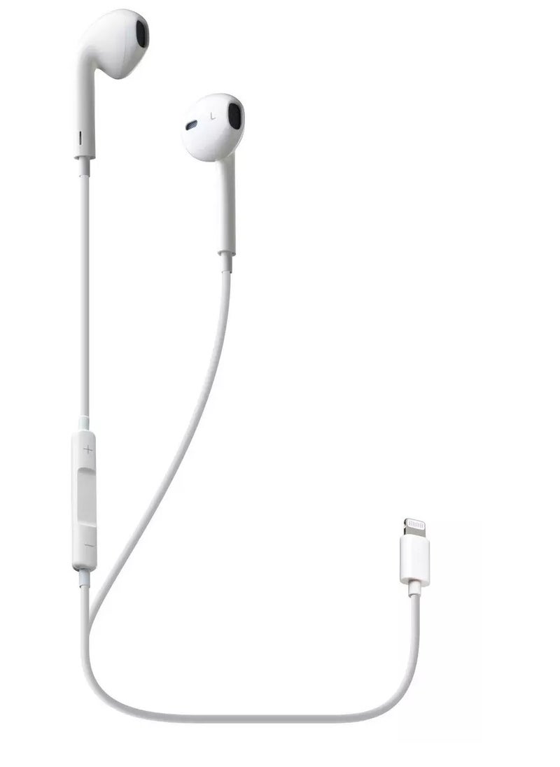 Cellularline High-quality wired earphones with Lightning connector, designed for Apple iPhone. Premium white in-ear headphones with stereo sound, built-in microphone, and volume control. Fully compatible with iPhone and iPad. Includes: iPhone wired earphones, Lightning earphones, stereo wired headset, Bluetooth headset, in-ear earphones, gaming earphones, over-ear headphones, Apple-compatible headphones, iPad headphones, wired Apple earphones, gaming wired earphones, wired iPhone headset, wired Apple headset.  - Image 3