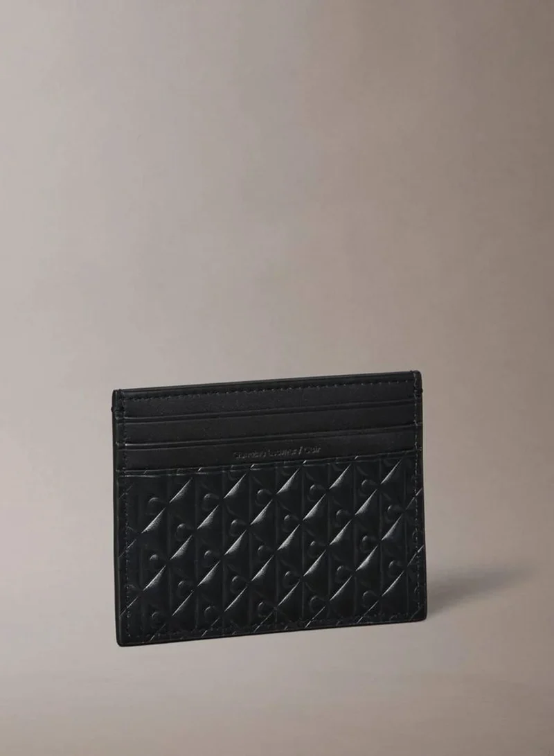 CALVIN KLEIN Embossed Allover Monogram Card Holder