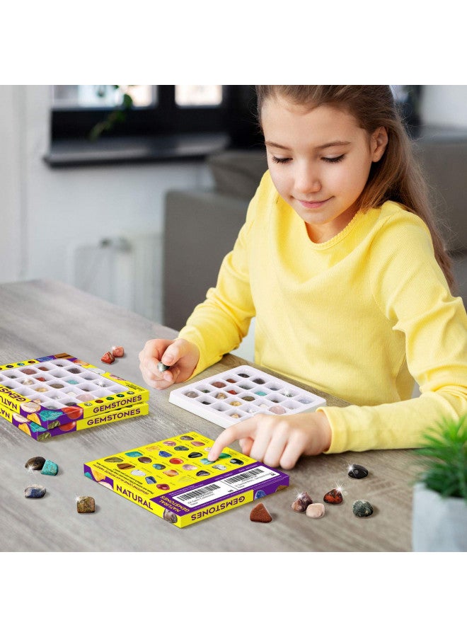 XXTOYS Rocks Collection 25PCS Rock and Mineral Education Set Gemstones for Kids Geology Gem Kit with Healing Chakra Gemstones, Tumbled Stones and More Identification Guide STEM Science Education - Image 3