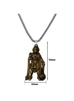 M Men Style M Men Style Lord Hanuman Pawanputra Bajirang Bali Bronze Zinc and Metal Showpiece Hanging Car Interior Deco RearMirror Hanging for Men and Women cardecorSPn20221062  - Image 4