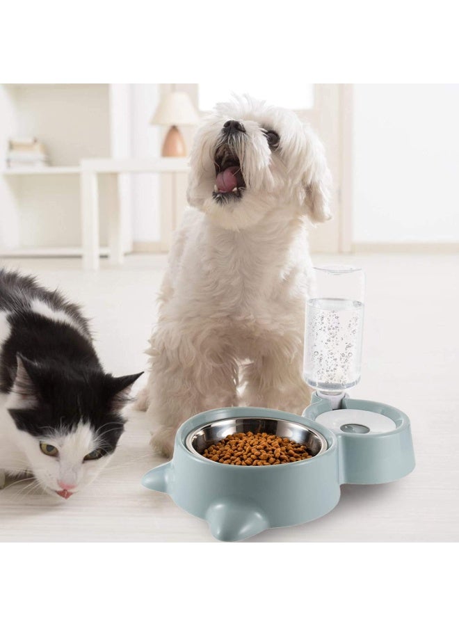 Double Bowl for Pets, Dog Cat Feeder Automatic Pet Feeder and Water Dispenser, Bowl for Eating with Water Bottle Water Dispenser, for Pets, Dogs, Cats - Image 5
