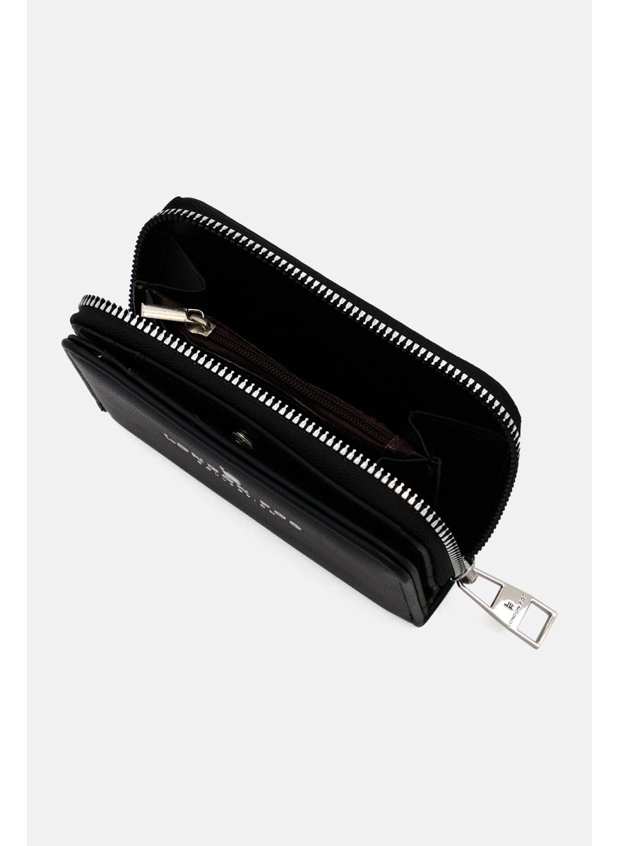 London Fog - Women Small Zip Around Purse 9 H x 13 L x 2 W cm, Black - Image 1