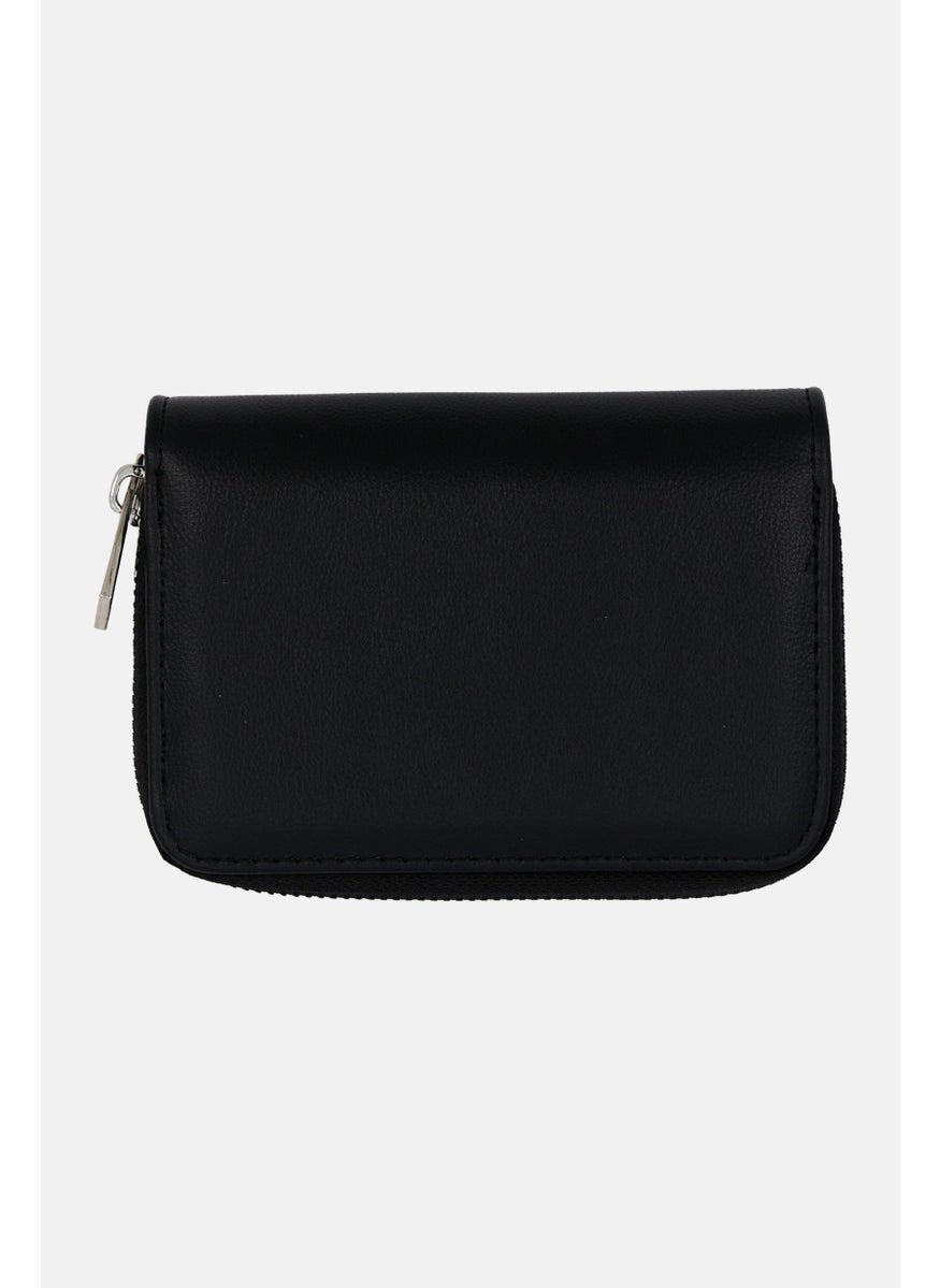 London Fog - Women Small Zip Around Purse 9 H x 13 L x 2 W cm, Black - Image 1