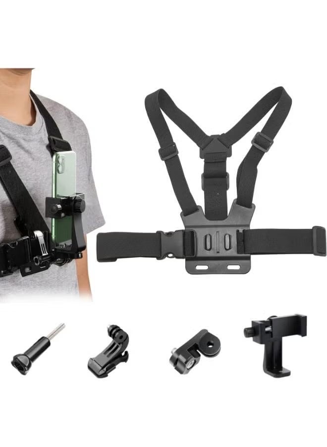 Plokama CX-10 Action Camera Chest Mount Harness Strap for Gopro & Phones Chesty Body Mount - Black - Image 3