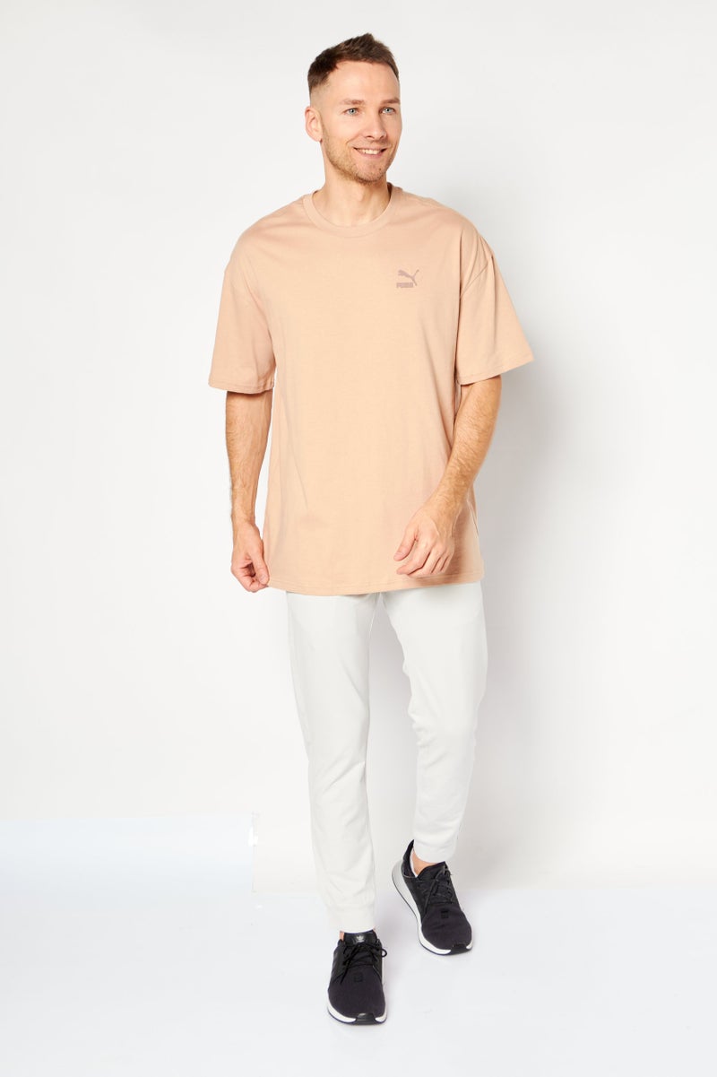 PUMA Men Sportswear Fit Brand Logo Training T Shirt, Tan - Image 3