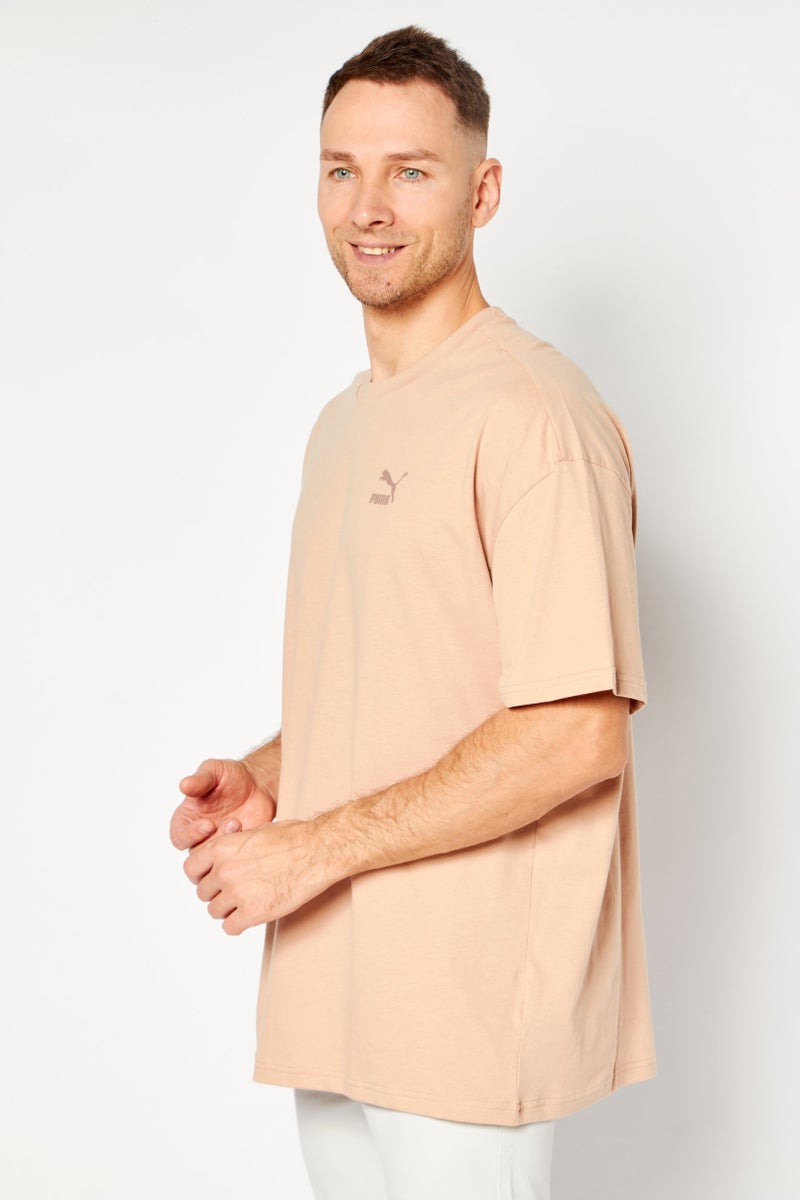 PUMA Men Sportswear Fit Brand Logo Training T Shirt, Tan - Image 4