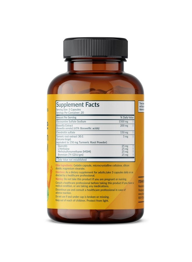 Futurebiotics Glucosamine Chondroitin Turmeric & MSM Advanced Joint Formula, Supports Healthy Joints & Mobility - Non-GMO, 60 Capsules - Image 2