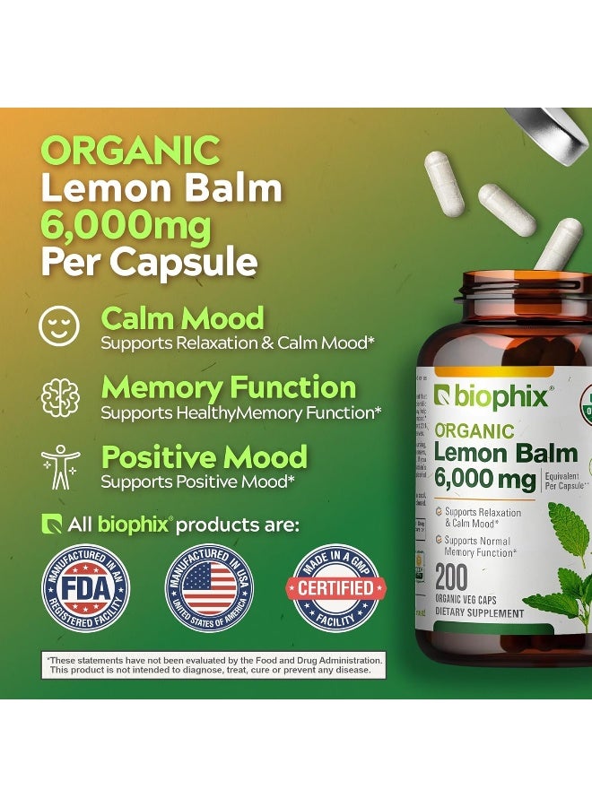 biophix Organic Lemon Balm Capsules 300 mg for Adults - Image 5
