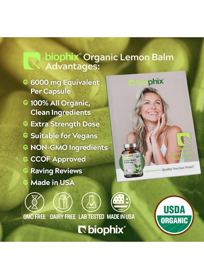 biophix Organic Lemon Balm Capsules 300 mg for Adults - Image 3