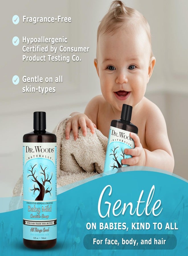 Dr. Woods Baby Mild Unscented Liquid Castile Soap with Organic Shea Butter, 32 Ounce - Image 2