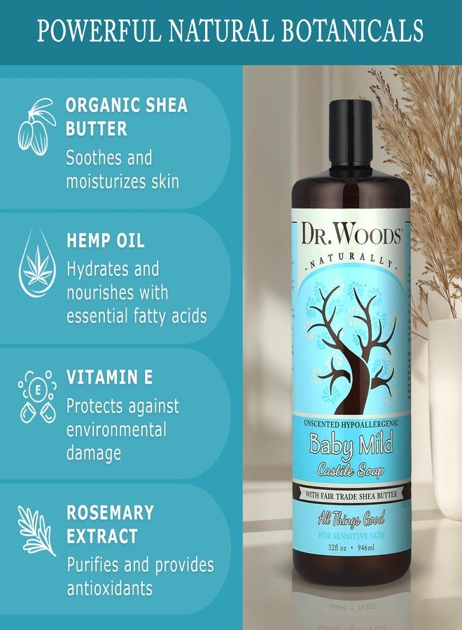 Dr. Woods Baby Mild Unscented Liquid Castile Soap with Organic Shea Butter, 32 Ounce - Image 3