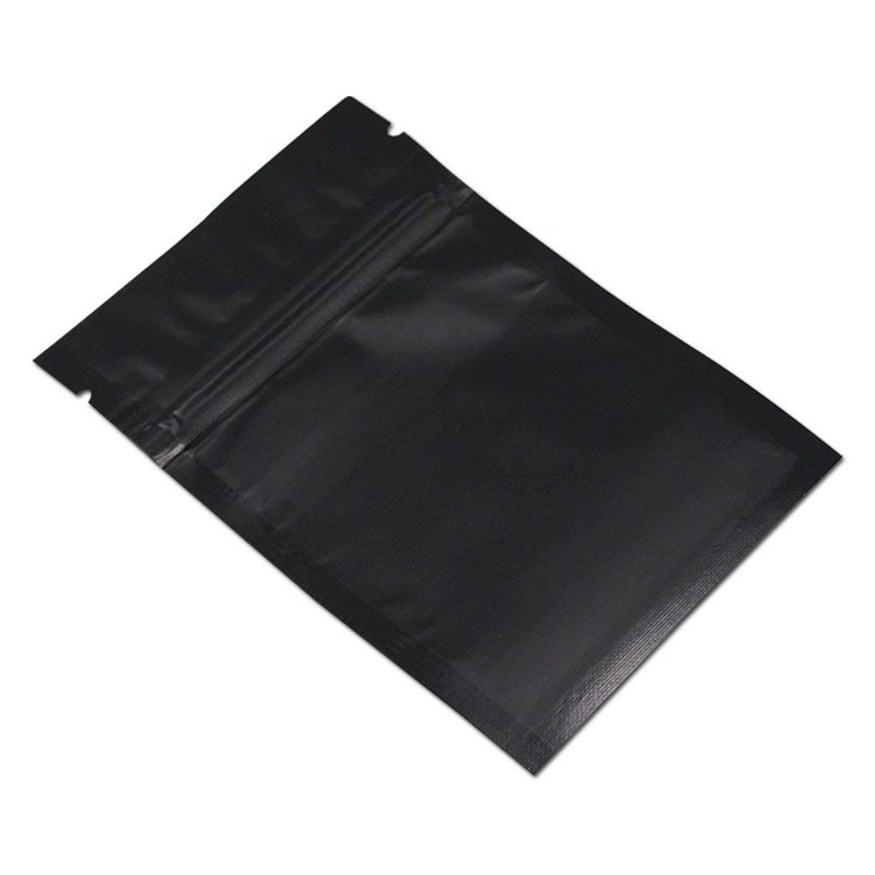ferenli 100pcs قفل سحاب ختم ذاتي حقيبة مسطحة من الألومنيوم من الألومنيوم حزمة قفل كيس القهوة تخزين الغذاء أكياس mylar قابلة للاستمتاع بأكياس حلوى قابلة للحرارة قابلة لإعادة التغلب (7x10 سم (2.8x3.9 بوصة) أسود) أسود) - Image 5
