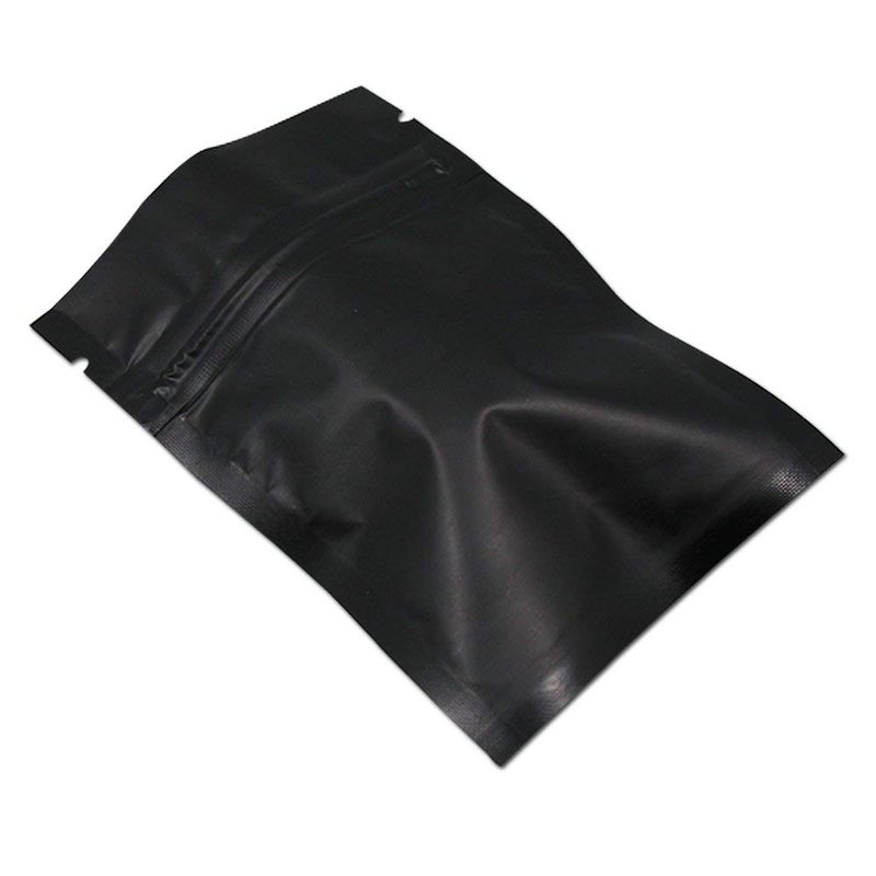 ferenli 100pcs قفل سحاب ختم ذاتي حقيبة مسطحة من الألومنيوم من الألومنيوم حزمة قفل كيس القهوة تخزين الغذاء أكياس mylar قابلة للاستمتاع بأكياس حلوى قابلة للحرارة قابلة لإعادة التغلب (7x10 سم (2.8x3.9 بوصة) أسود) أسود) - Image 4