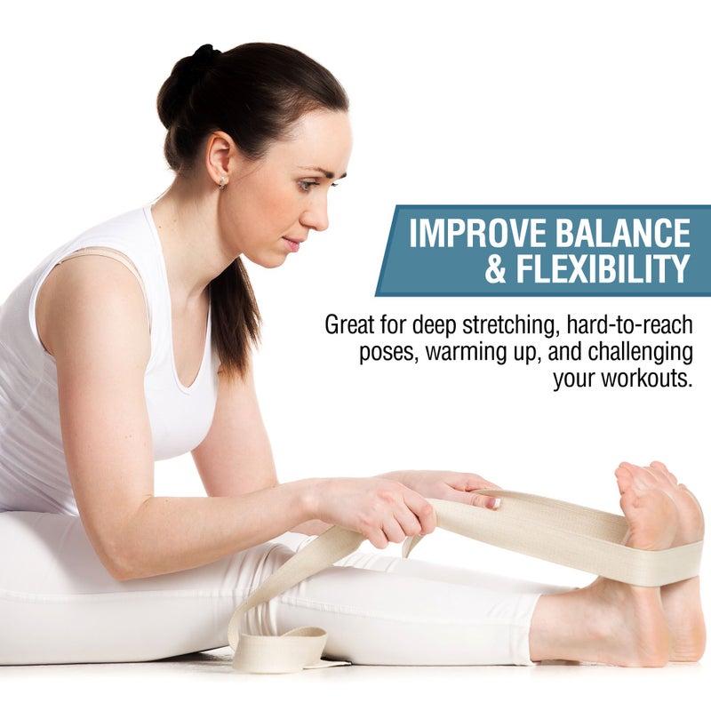 pete's choice 2 PACK Yoga Exercise Adjustable Straps 8Ft | BONUS eBook | with Durable D-Ring For Pilates & Gym Workouts | Hold Poses, Stretch, Improve Flexibility & Maintain Balance - Image 5