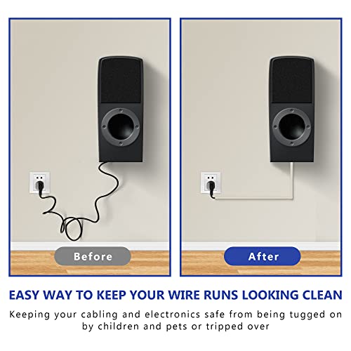 ZhiYo One Cord Cover Wall 153in(9X L17in) - Mini Wire Hider, Wire Cover for Hiding Speaker Wire, Baby Monitor Cord - Paintable Wire Channel for Cable Concealer, W0.5in H0.3in, CMR05 Beige - Image 4