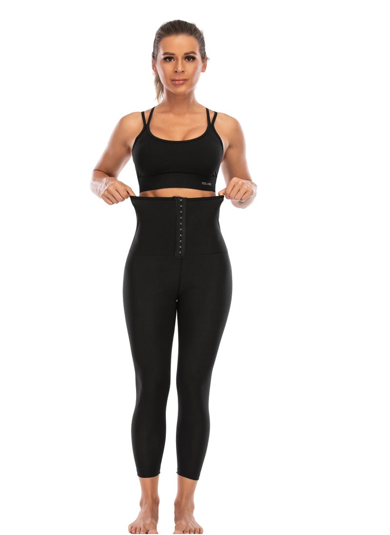 Generic - Sauna Sweat Shapewear Leggings Pants Workout Suit Waist Trainer Shaper Sweat Suit Exercise Fitness Gym Yoga Women。Size：L/XL - Image 1