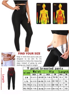 Generic Sauna Sweat Shapewear Leggings Pants Workout Suit Waist Trainer Shaper Sweat Suit Exercise Fitness Gym Yoga Women。Size：L/XL  - Image 5