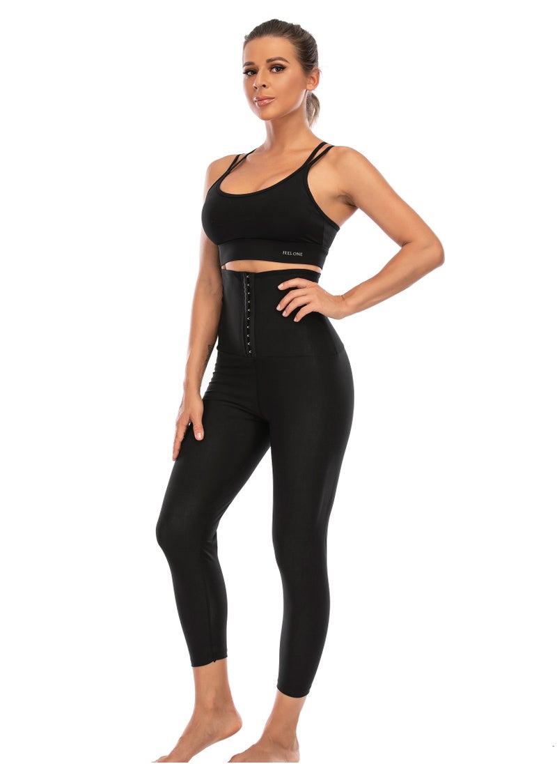 Generic - Sauna Sweat Shapewear Leggings Pants Workout Suit Waist Trainer Shaper Sweat Suit Exercise Fitness Gym Yoga Women。Size：L/XL - Image 1