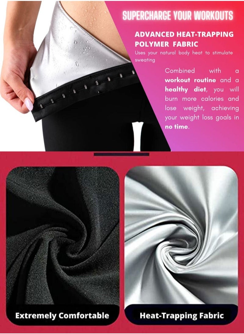 Generic - Sauna Sweat Shapewear Leggings Pants Workout Suit Waist Trainer Shaper Sweat Suit Exercise Fitness Gym Yoga Women。Size：L/XL - Image 1
