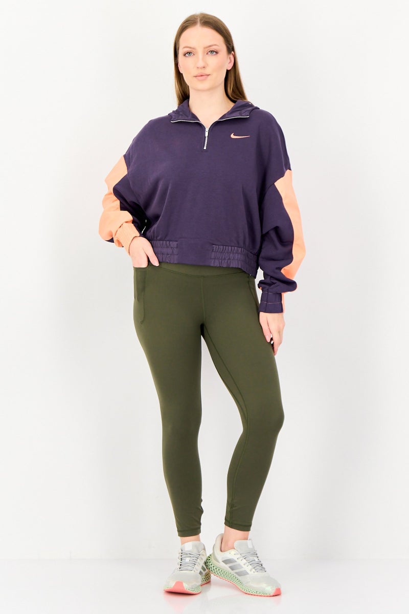 Nike هودي خارجي طويل الأكمام للنساء بحجم كبير، بنفسجي - Image 4