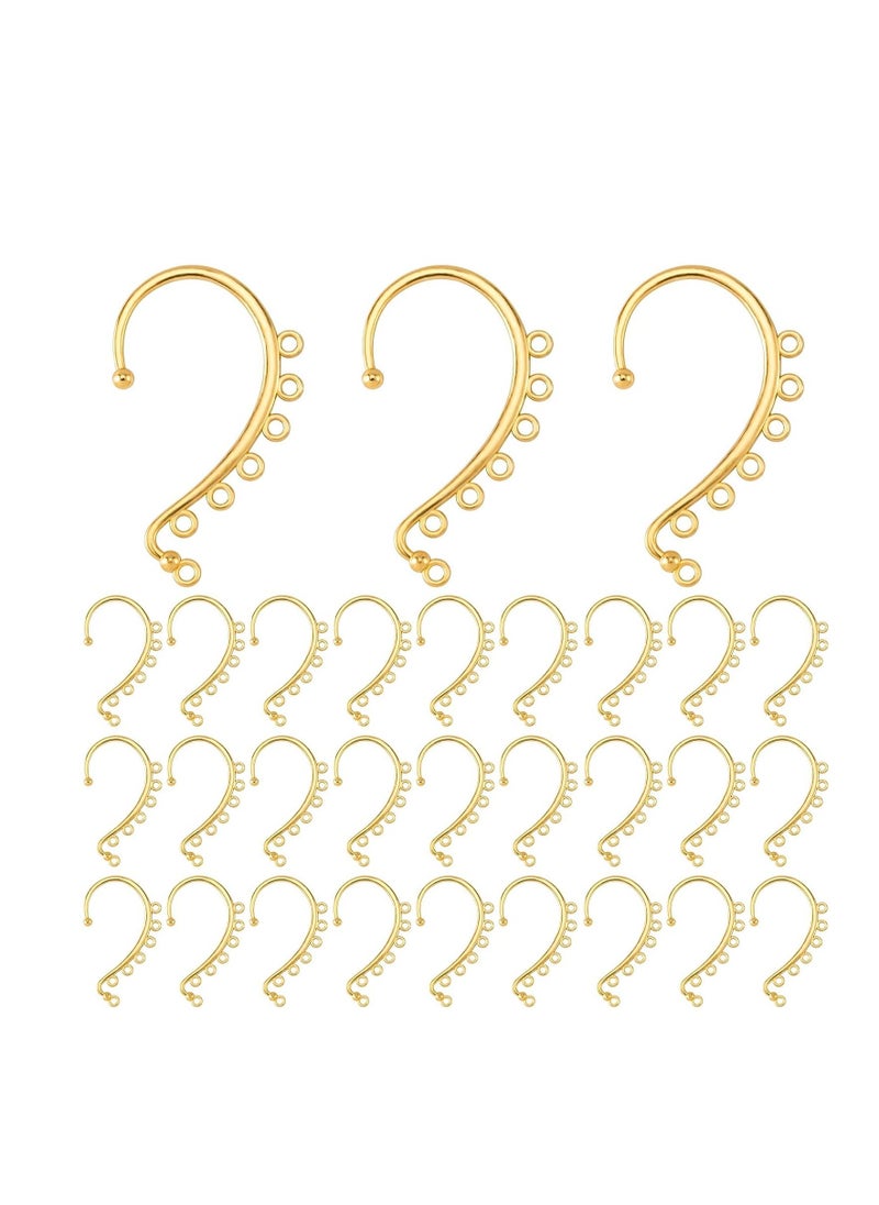 SYOSI - DIY Ear Cuffs Earrings for Women, Non Piercing Ear Wraps Earrings, Clip on Ear Cuff Earrings, 7 Holes for Jewelry, DIY Jewelry Making Accessories for Earrings, Gold, 30 Pcs - Image 1