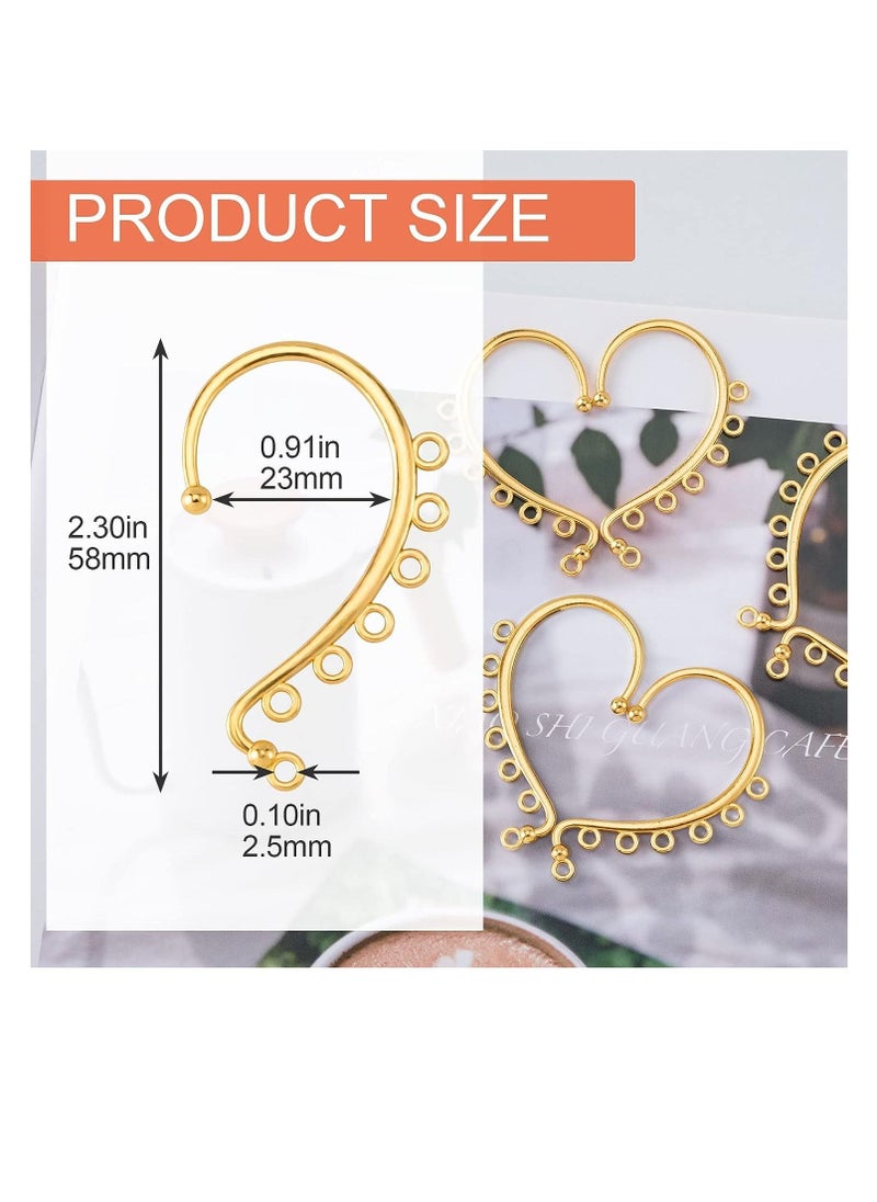 SYOSI - DIY Ear Cuffs Earrings for Women, Non Piercing Ear Wraps Earrings, Clip on Ear Cuff Earrings, 7 Holes for Jewelry, DIY Jewelry Making Accessories for Earrings, Gold, 30 Pcs - Image 1