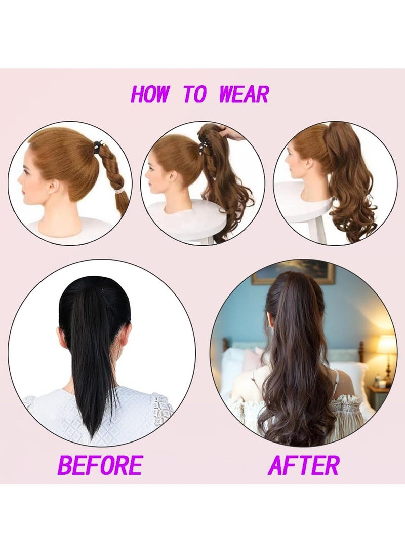 Estelle Clip in Ponytail Extension Claw Curly Wavy Clip in Hair Extensions Long Synthetic Clip in Ponytail for Women Light Brown Curly - Image 5