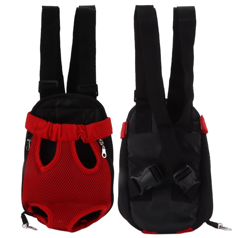 Red Large Pet Chest Backpack Breathable Carrier For Cats Dogs Travel Hiking - Image 5