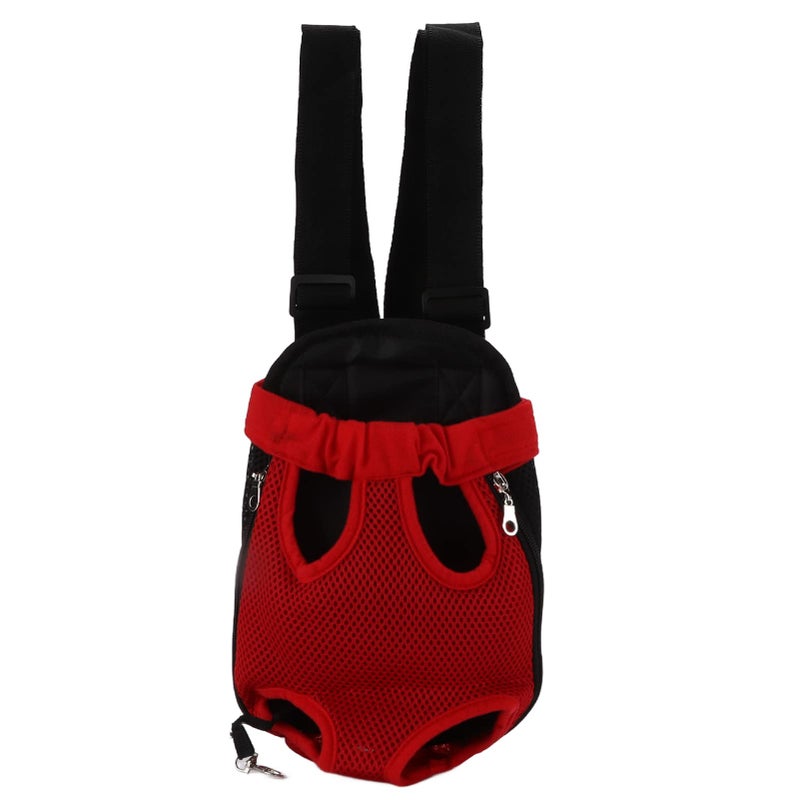 Red Large Pet Chest Backpack Breathable Carrier For Cats Dogs Travel Hiking - Image 2