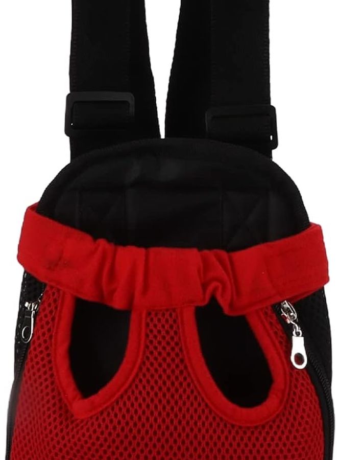 Red Large Pet Chest Backpack Breathable Carrier For Cats Dogs Travel Hiking - Image 1