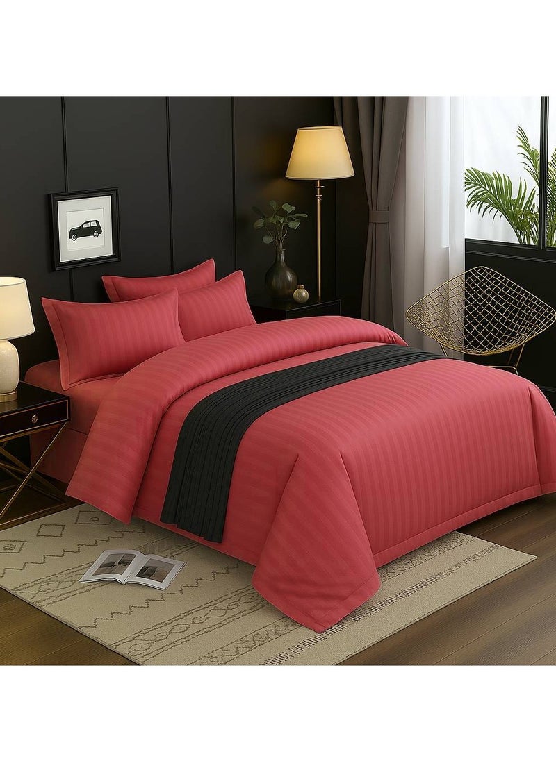 MAXQON 6-Piece Duvet Cover Set – Includes 1 Duvet Cover, 1 Fitted Sheet & 4 Pillowcases – King/Queen/Single Sizes, Color Peach  - Image 3