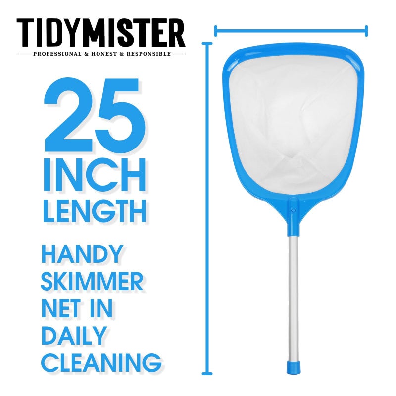 TidyMister Hot Tub Skimmer Spa Net with 12'' Aluminum Pole Ultra Fine Mesh Net Handy Leaf Skimmer for Small Above Ground Pools Pick Up Fine Debris Lightweight Net - Image 4