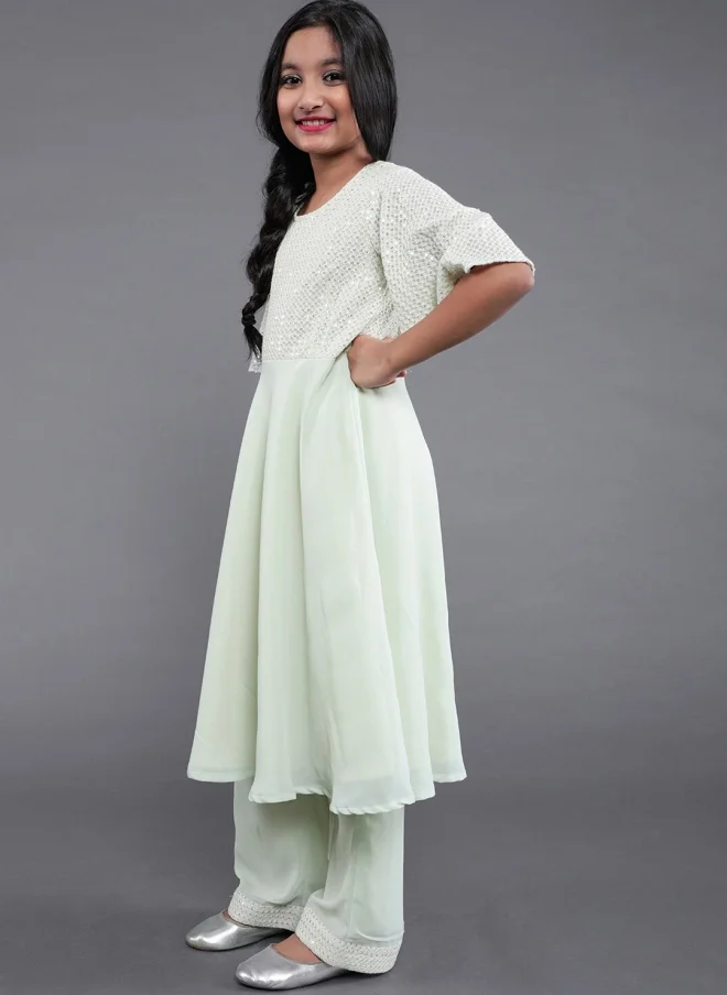 AKS  Georgette Kurta Set for Girls in Green for Women | Best Price UAE