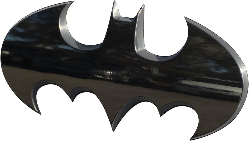 Fan Emblems Batman 3D Truck Badge (Chrome) - 1989 Big Batwing Logo (Black Chrome: 3.6 x 7.3 x 0.2 inches (Big)) - Image 1