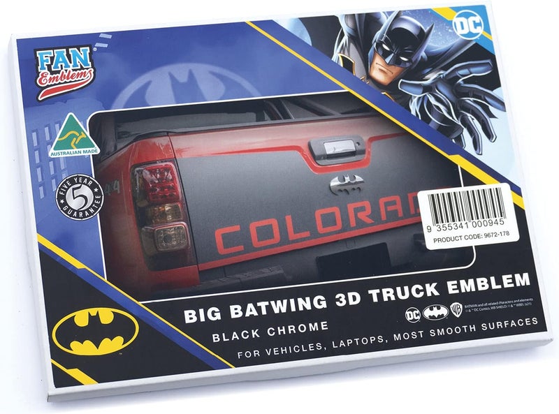 Fan Emblems Batman 3D Truck Badge (Chrome) - 1989 Big Batwing Logo (Black Chrome: 3.6 x 7.3 x 0.2 inches (Big)) - Image 5