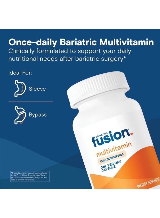 Bariatric Fusion فيتامينات متعددة للمرضى الذين خضعوا لجراحة السمنة مع الحديد | كبسولة سهلة البلع | فيتامين للمرضى الذين خضعوا لجراحة السمنة | تحويل مسار المعدة واستئصال المعدة بالمنظار | 30 حبة | إمداد لشهر واحد - Image 2