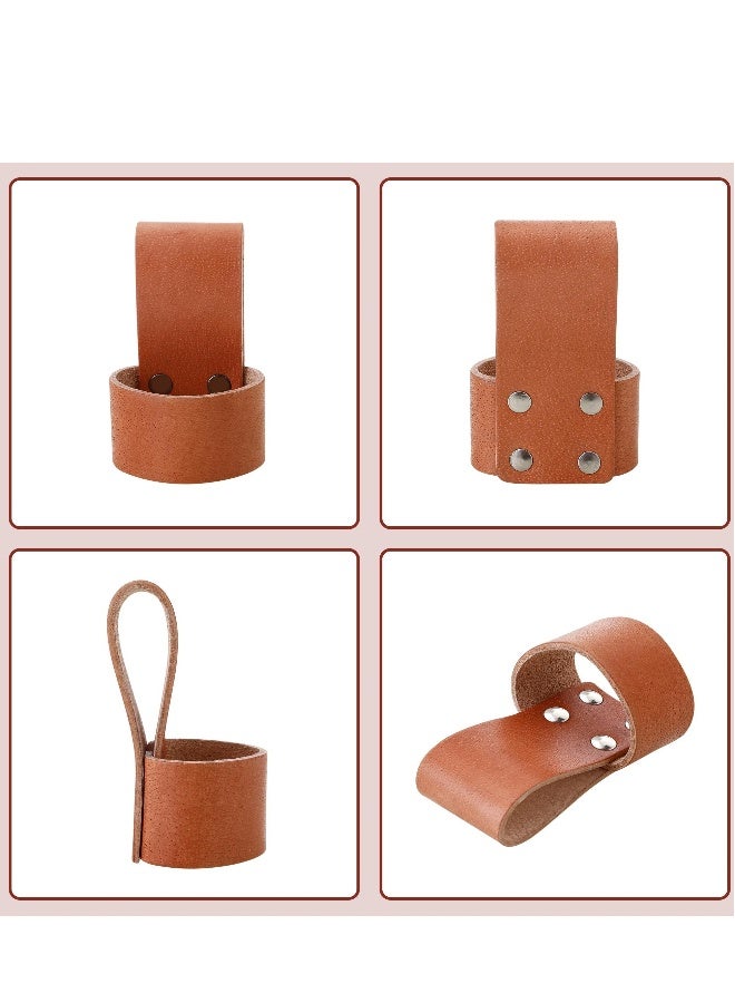 2 Packs Leather Hammer Holder Handmade Premium Tool Holster with Belt Loop for Hammers Axes Hatchets and Woodwork and Handcraft Multi Tool Hammer Holder Small Hammer Hatchet Carrier Holster Brown  - Image 3