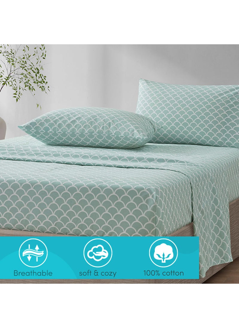 Comfort Spaces Comfort Spaces 100% Cotton Sheet Set Breathable  Lightweight  Soft with 14"" Elastic Pocket Fits up to 16"" Mattress  All Season Cozy Bedding  Matching Pillow Case  King Scales 4 Piece  - Image 2