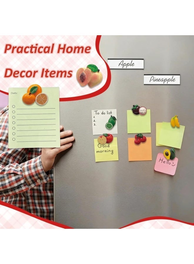Yalla Pick 10 Pieces Fruit Fridge Magnets Set, 3D Resin Magnetic Refrigerator Stickers, No-Scratch Magnetic Whiteboard Stickers, Cute Creative Fruit Decor for Kitchen Office - Image 5