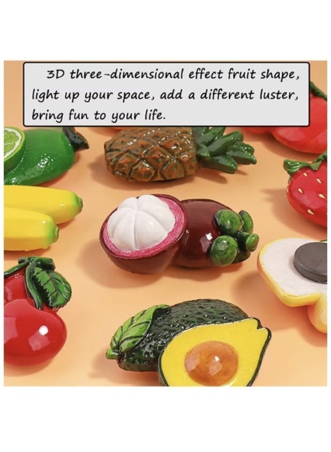 Yalla Pick 10 Pieces Fruit Fridge Magnets Set, 3D Resin Magnetic Refrigerator Stickers, No-Scratch Magnetic Whiteboard Stickers, Cute Creative Fruit Decor for Kitchen Office - Image 3