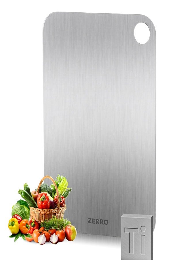 ZERRO Titanium Cutting Board, 100% Pure Titanium Cutting Boards for Kitchen Double Sided Food Grade Hygiene & Durability Titanium Chopping Cutting Board for Meat Veggies Fruits,11.4"x7.87" - Image 1