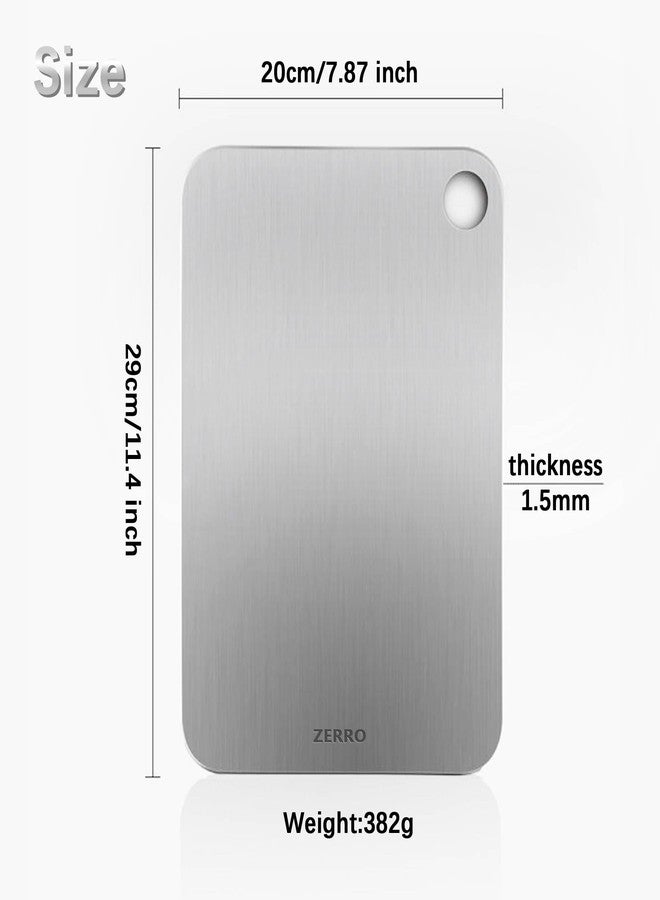 ZERRO Titanium Cutting Board, 100% Pure Titanium Cutting Boards for Kitchen Double Sided Food Grade Hygiene & Durability Titanium Chopping Cutting Board for Meat Veggies Fruits,11.4"x7.87" - Image 3