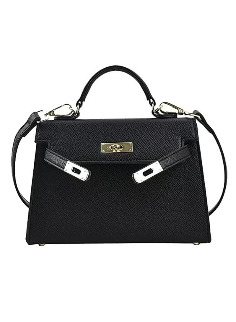 Women's Leather Satchel Handbag Ladies Soft PU Crossbody Handbag Shoulder Bag Fashion Tote Top Handle Satchel for Women (Black) - Image 1