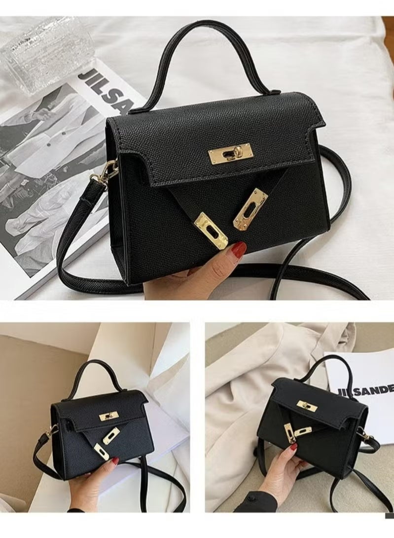 Women's Leather Satchel Handbag Ladies Soft PU Crossbody Handbag Shoulder Bag Fashion Tote Top Handle Satchel for Women (Black) - Image 3