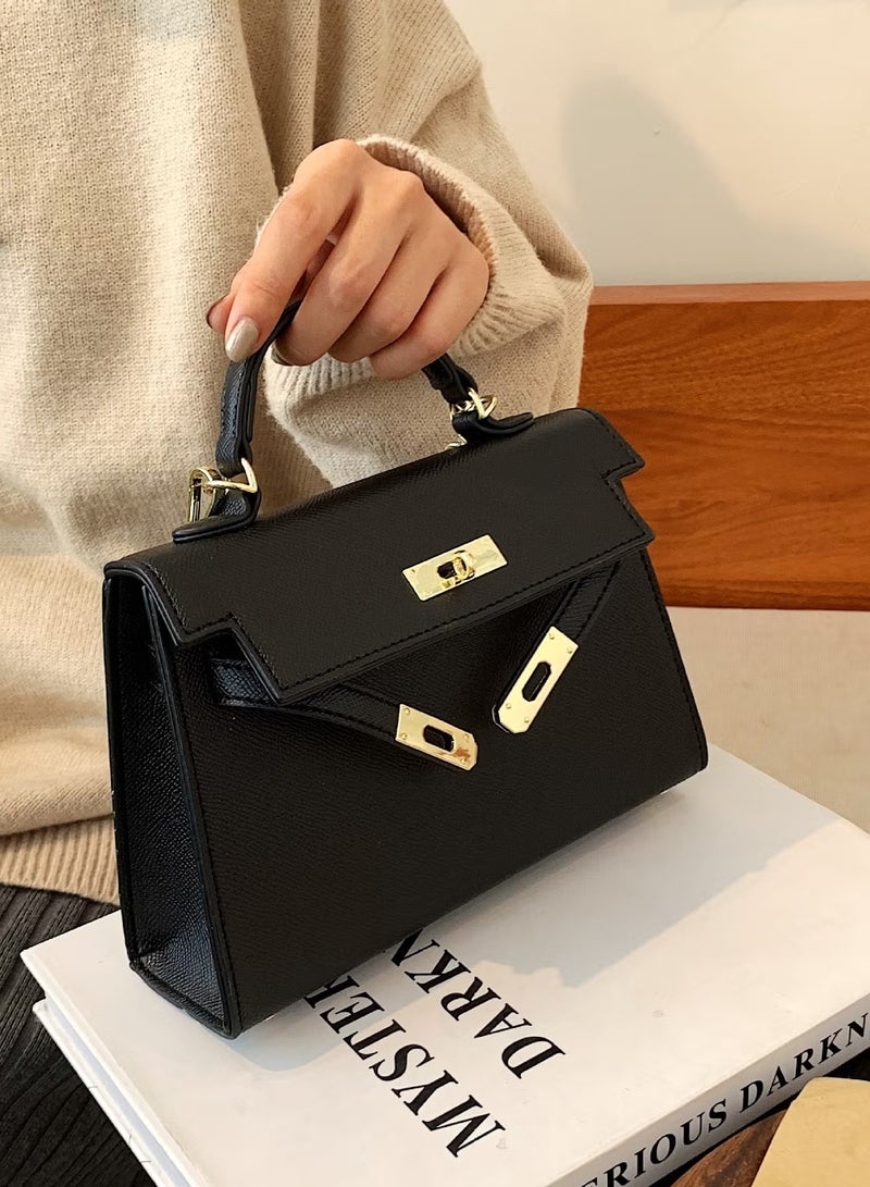 Women's Leather Satchel Handbag Ladies Soft PU Crossbody Handbag Shoulder Bag Fashion Tote Top Handle Satchel for Women (Black) - Image 2